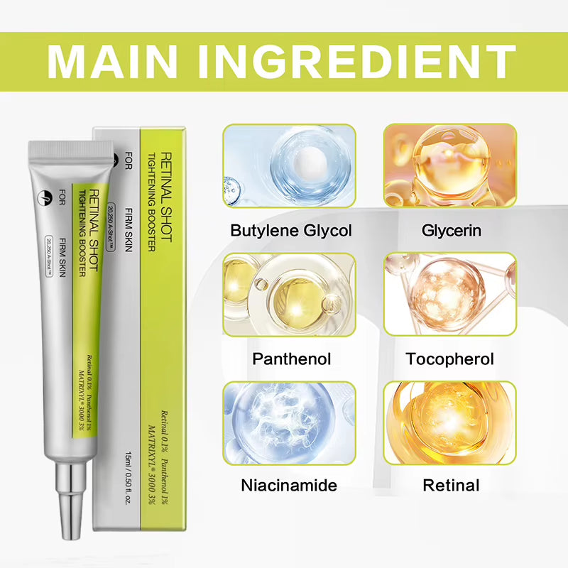 Korean Retinol Shot Eyes Tightening Moisturizing Booster Cream,Vitamin a Facial Skin Firming Lifting Care Serum,Reduce Fine Line