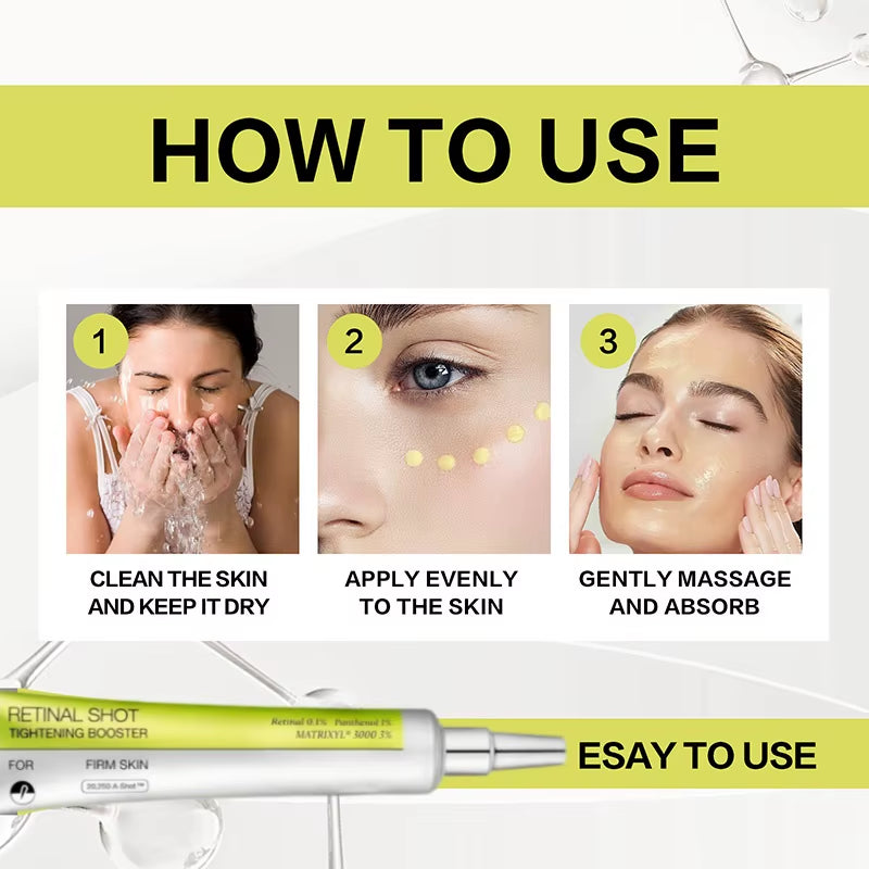 Korean Retinol Shot Eyes Tightening Moisturizing Booster Cream,Vitamin a Facial Skin Firming Lifting Care Serum,Reduce Fine Line